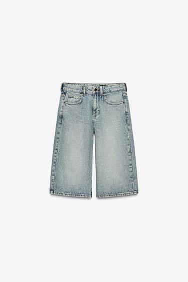 برمودا DENIM ZW COLLECTION - أزرق الخاص بـ Zara
