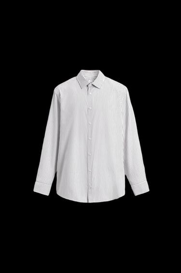 EASY CARE TEXTURED SHIRT - Brown Stripes by Zara - Image 0