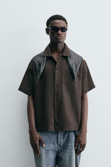 Zara 100% LINEN LIMITED EDITION SHIRT - Brown