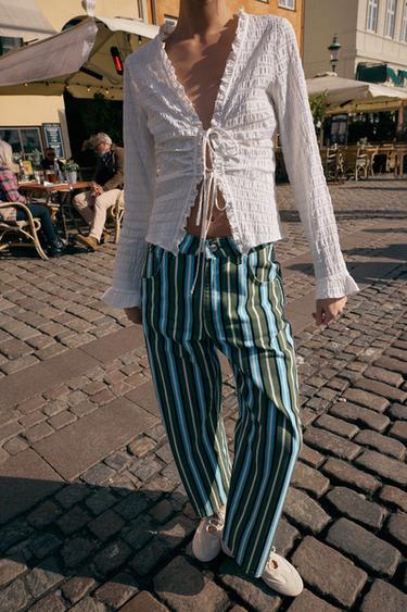 TOP NID D'ABEILLE À LACETS - Écru de Zara - Image 1