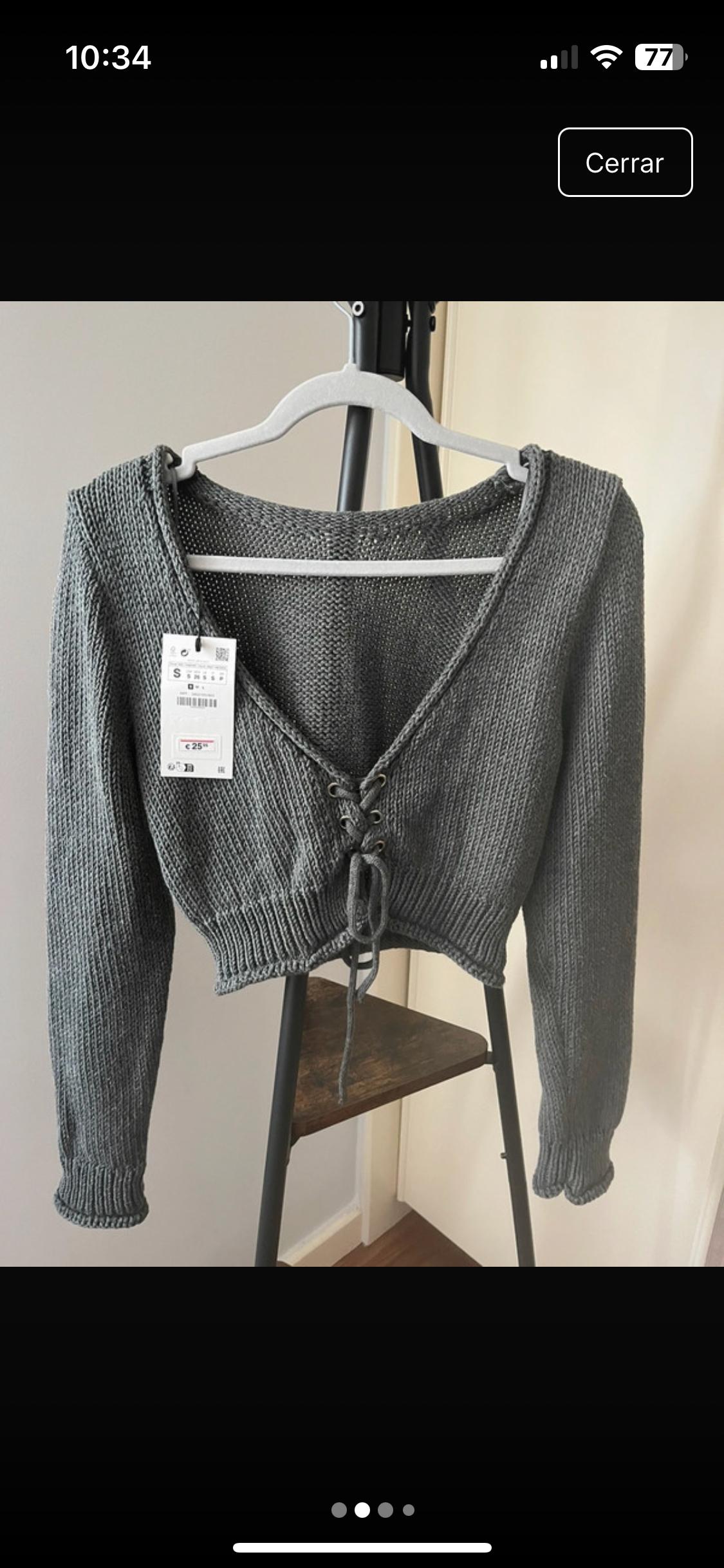 CROPPED KNIT SWEATER WITH OPEN BACK - Image 2