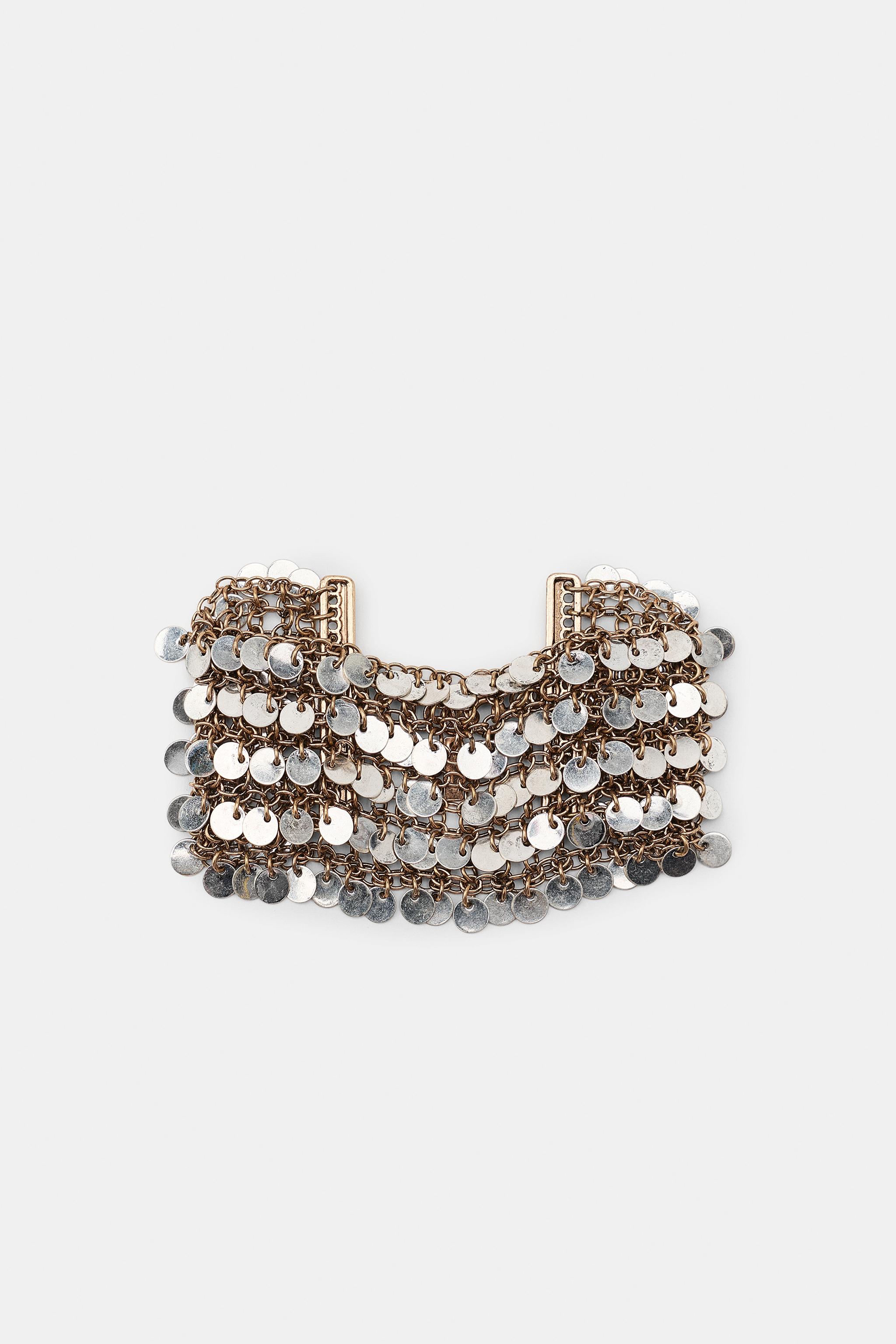 Женские аксессуары Zara MIXED SEQUIN BRACELET — фото 3