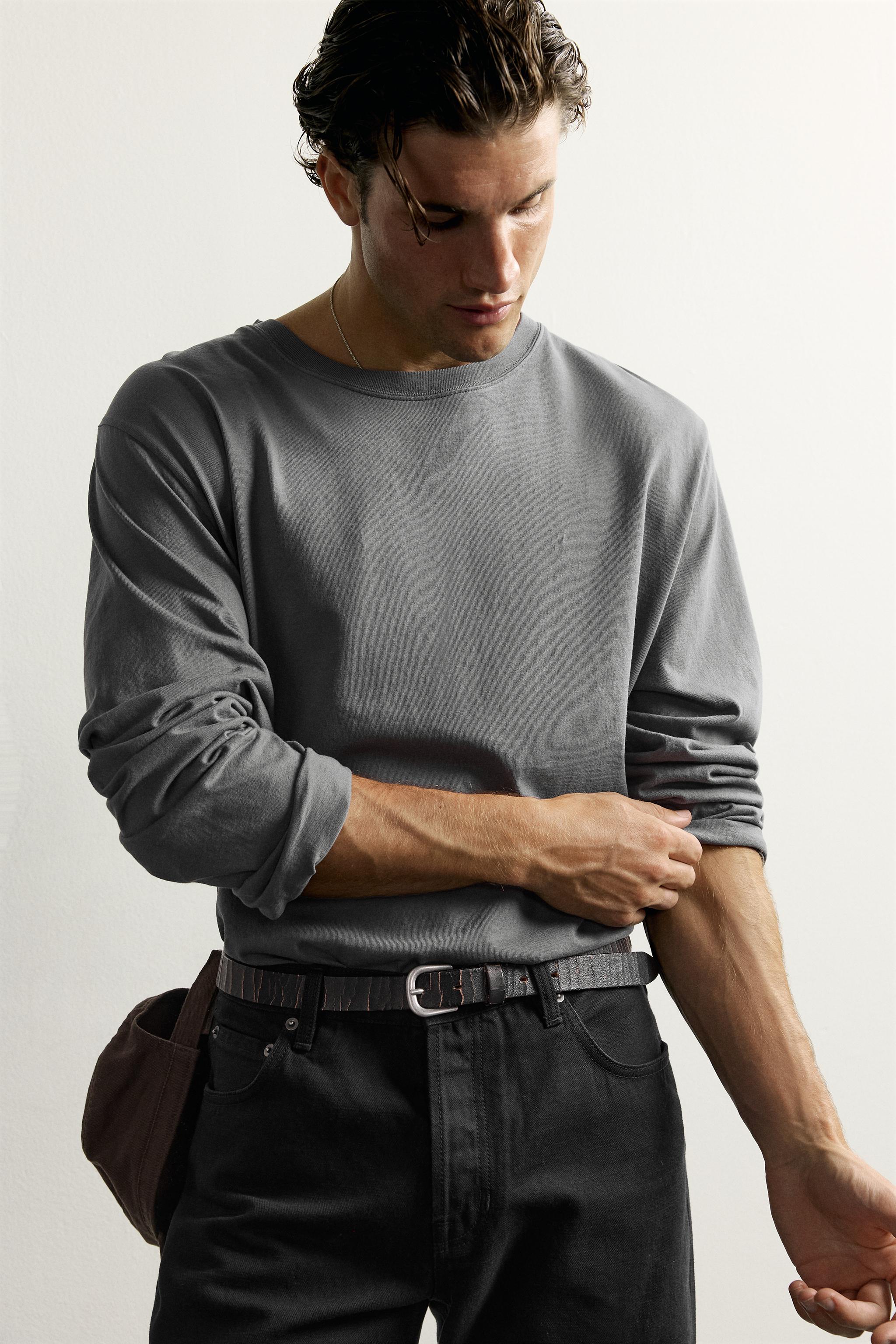 Zara RELAXED FIT UZUN KOLLU T-SHIRT görsel 5