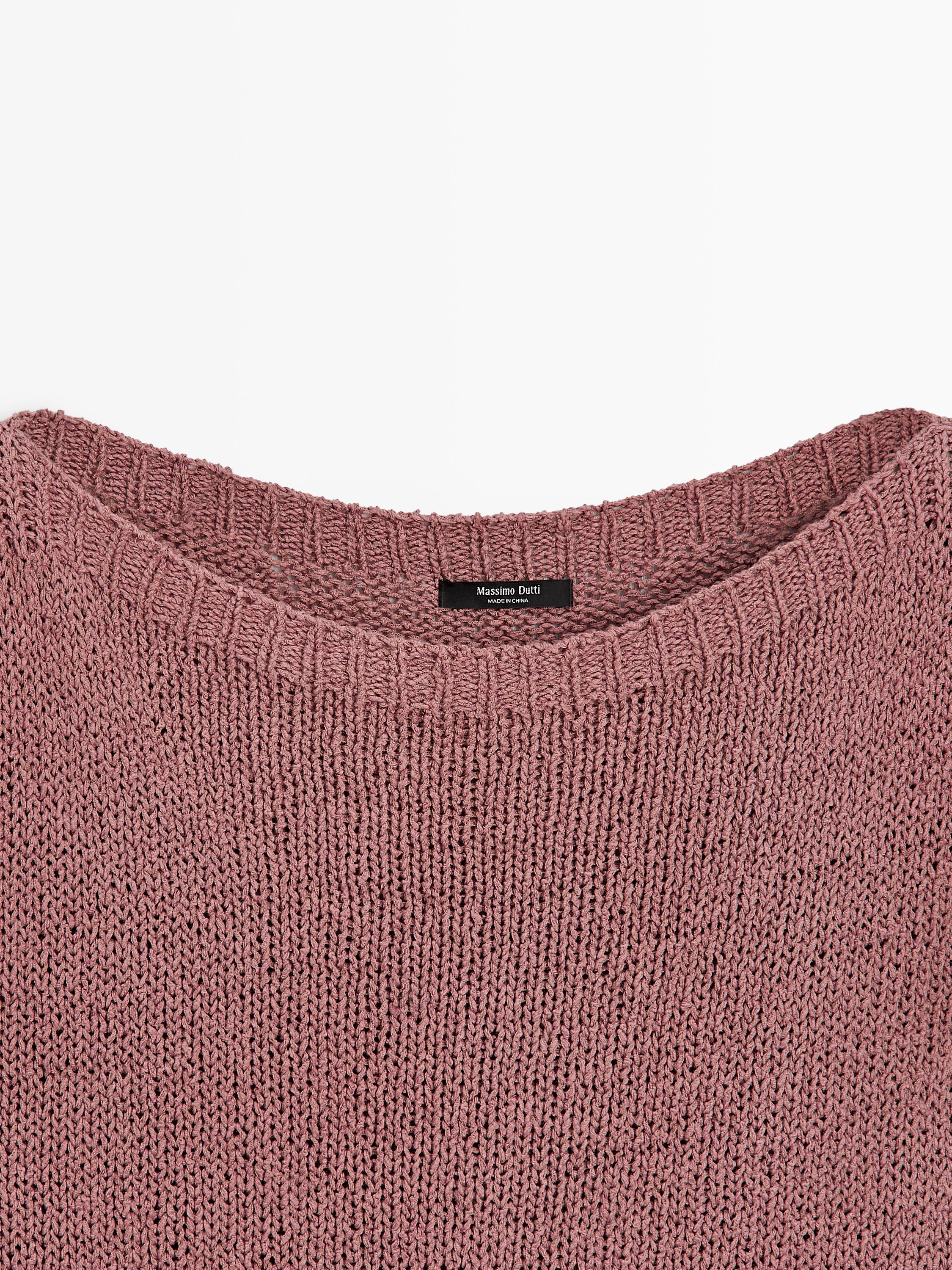 Boat neck knit sweater
