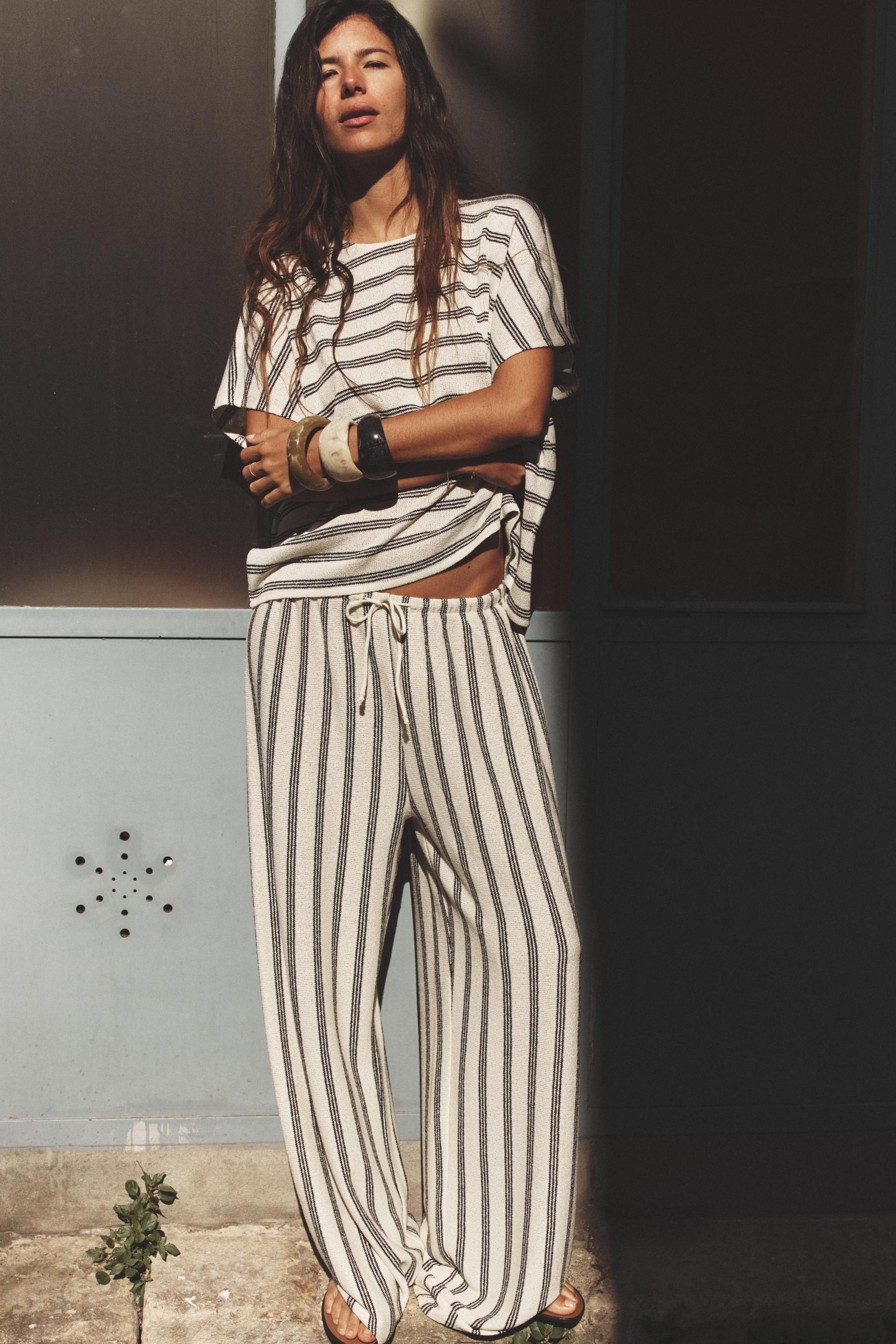 【ZARA】ラスティックストレートパンツ 1058/162/746 RUSTIC STRAIGHT LEG PANTS - Light beige | ZARA United States