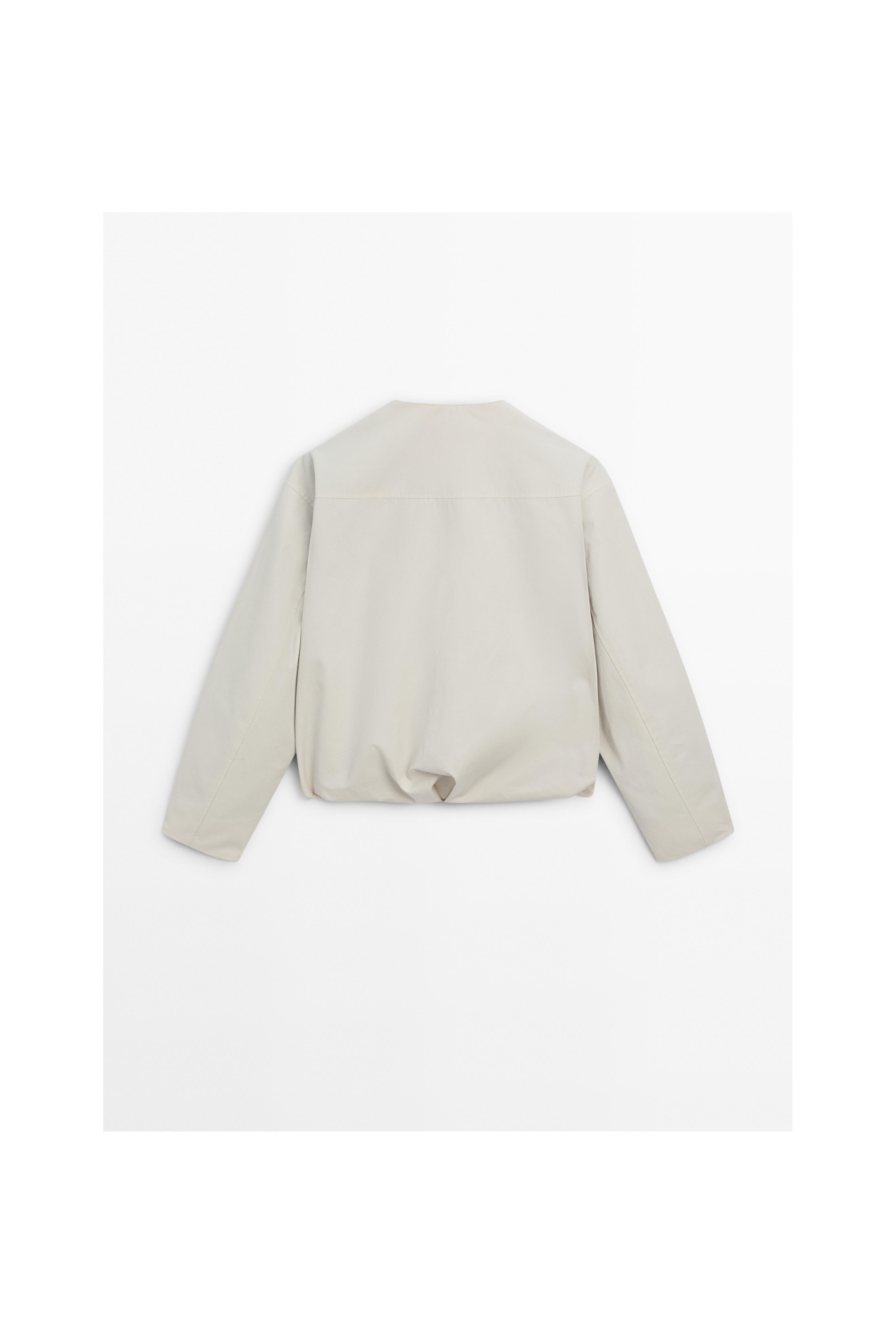 Voluminous bomber jacket with pockets - Ecru / Khaki | ZARA United 