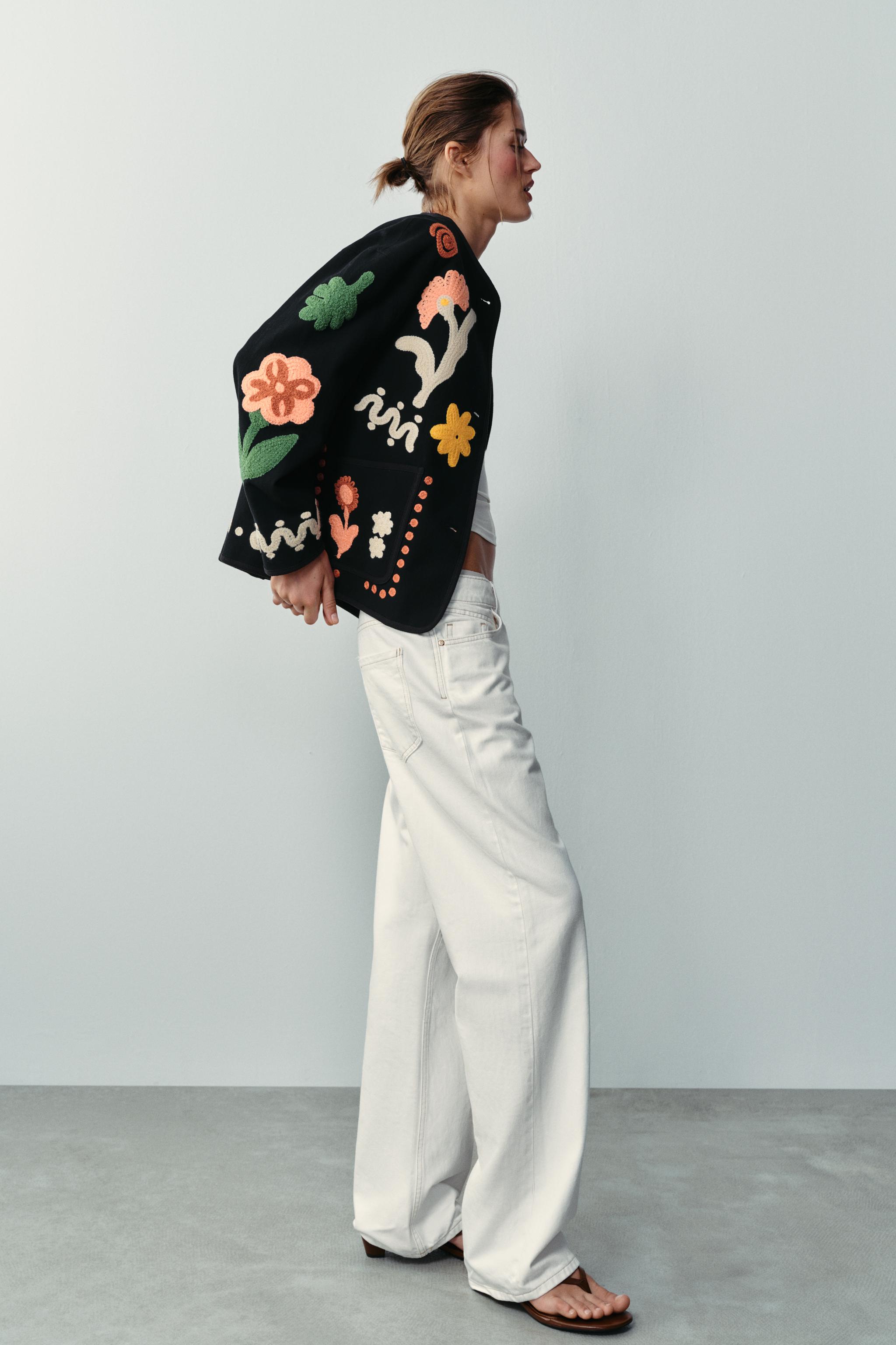 Женские куртки Zara FLORAL EMBROIDERED JACKET — фото 3