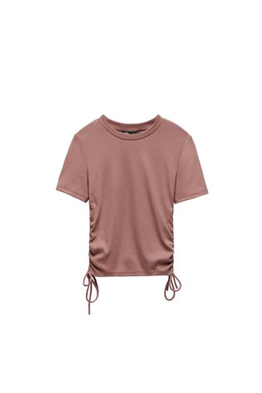 RIBBED TOP WITH GATHERED DETAIL
