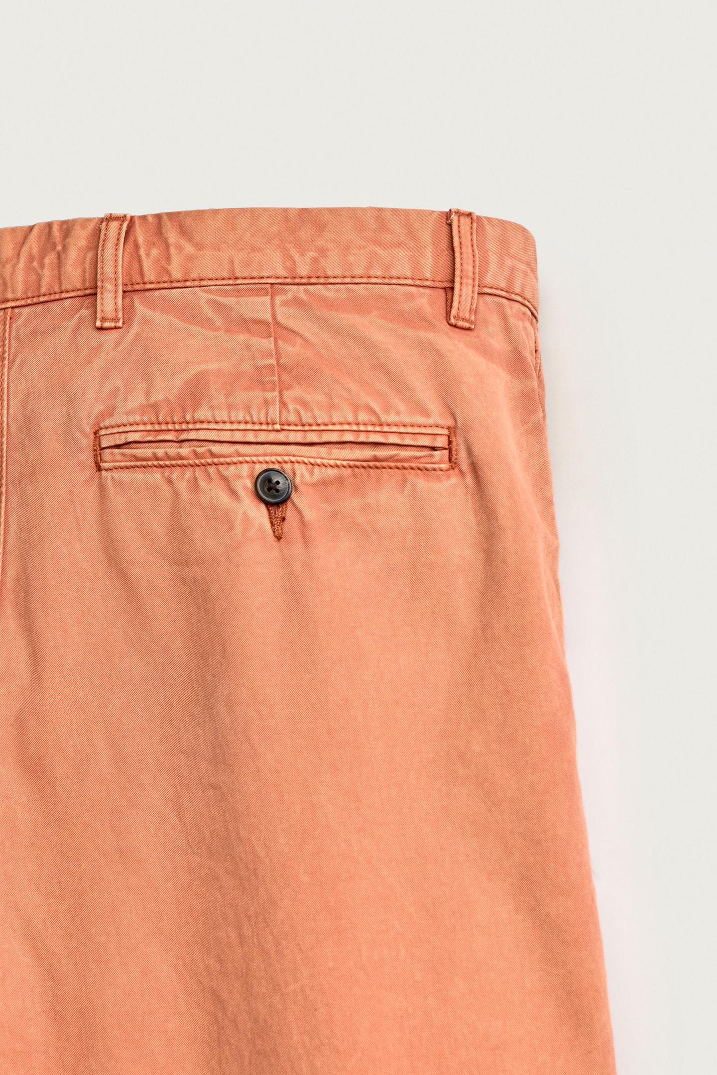 Мужские брюки Zara Washed Straight-Fit Chino, цвет: Оранжевый — фото 10