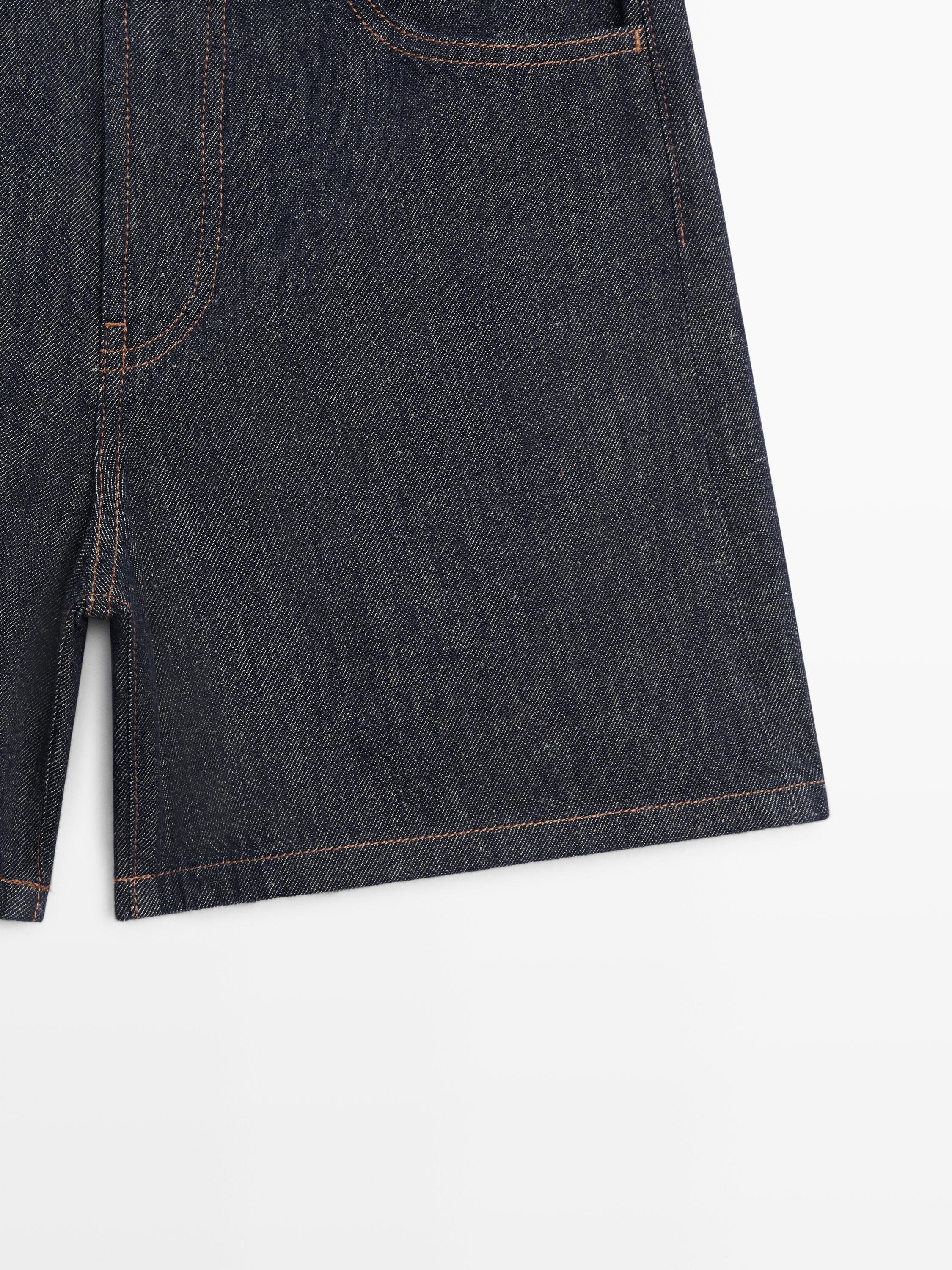 Bermuda en denim taille moyenne total look