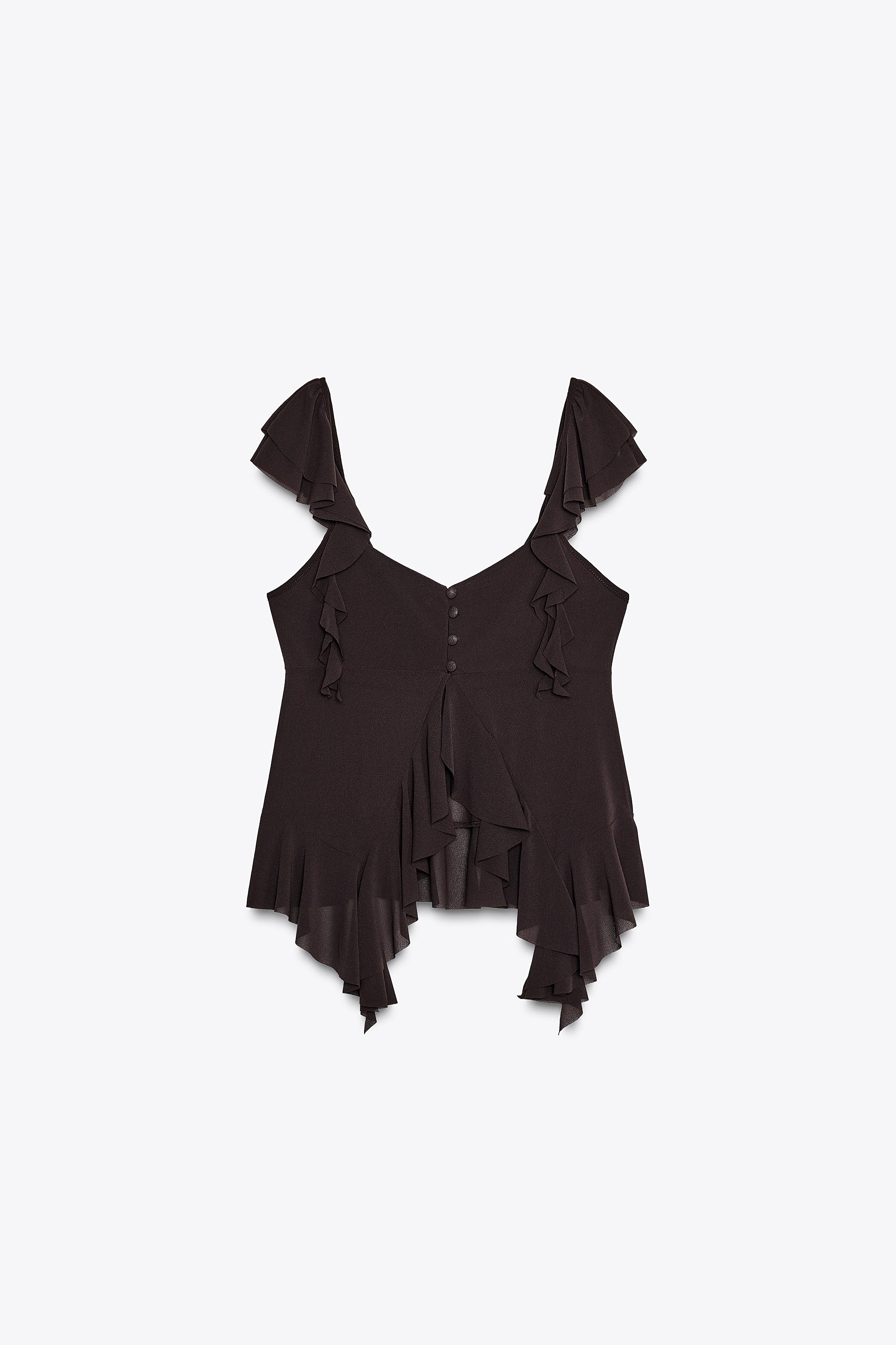 トップス ENFOLD RUFFLE-MOTIF T-SHIRT BLK RUFFLE-MOTIF T-SHIRT｜38｜WHT｜CUT AND SEWN｜|ENFÖLD