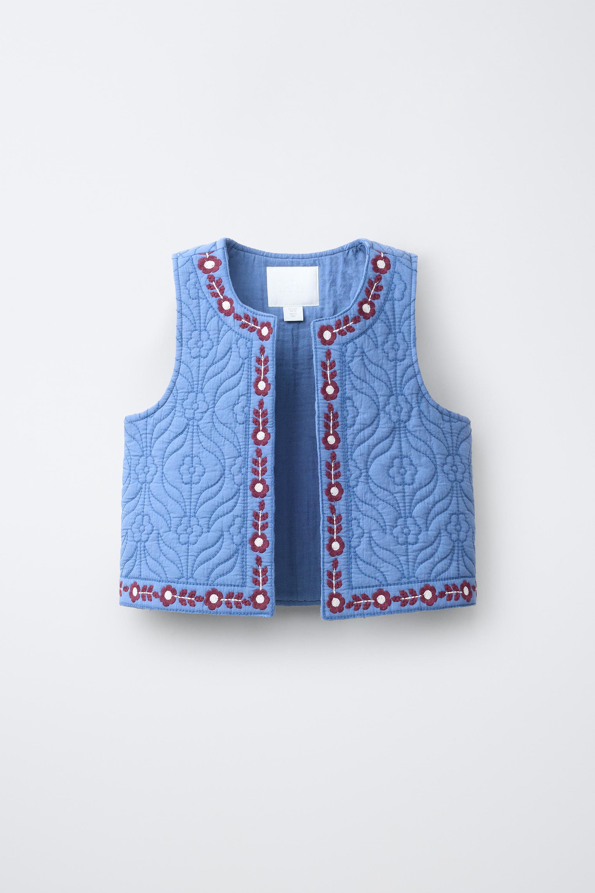 GILET TEXTURÉ BRODÉ