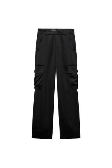 SATIN EFFECT CARGO PANTS