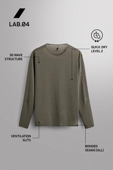 LIGHTWEIGHT TEXTURED RUNNING T-SHIRT - Green marl by Zara - Image 6