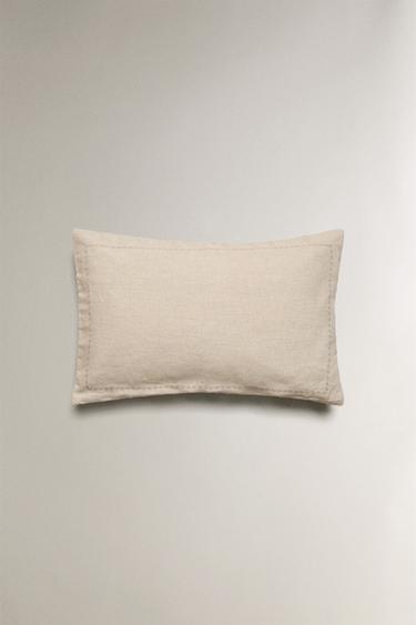 HOUSSE DE COUSSIN ÉDREDON LIN MATELASSÉ POIS - Beige clair de Zara - Image 2