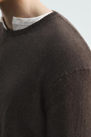 PULL MÉLANGE DE LAINE ÉDITION LIMITÉE - Marron de Zara - Image 6