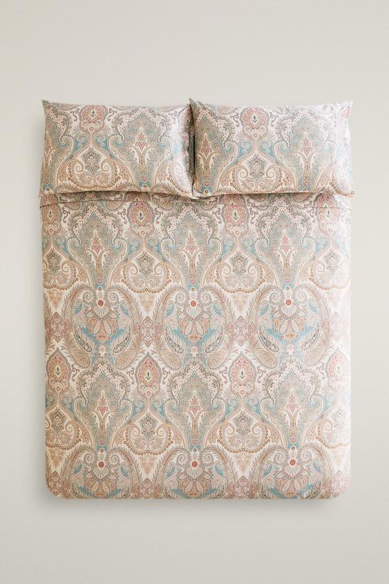 PAISLEY SATEEN DUVET COVER - Ecru by Zara - Image 0