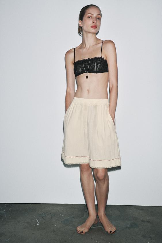 CONTRAST LINEN BERMUDA SHORTS LIMITED EDITION