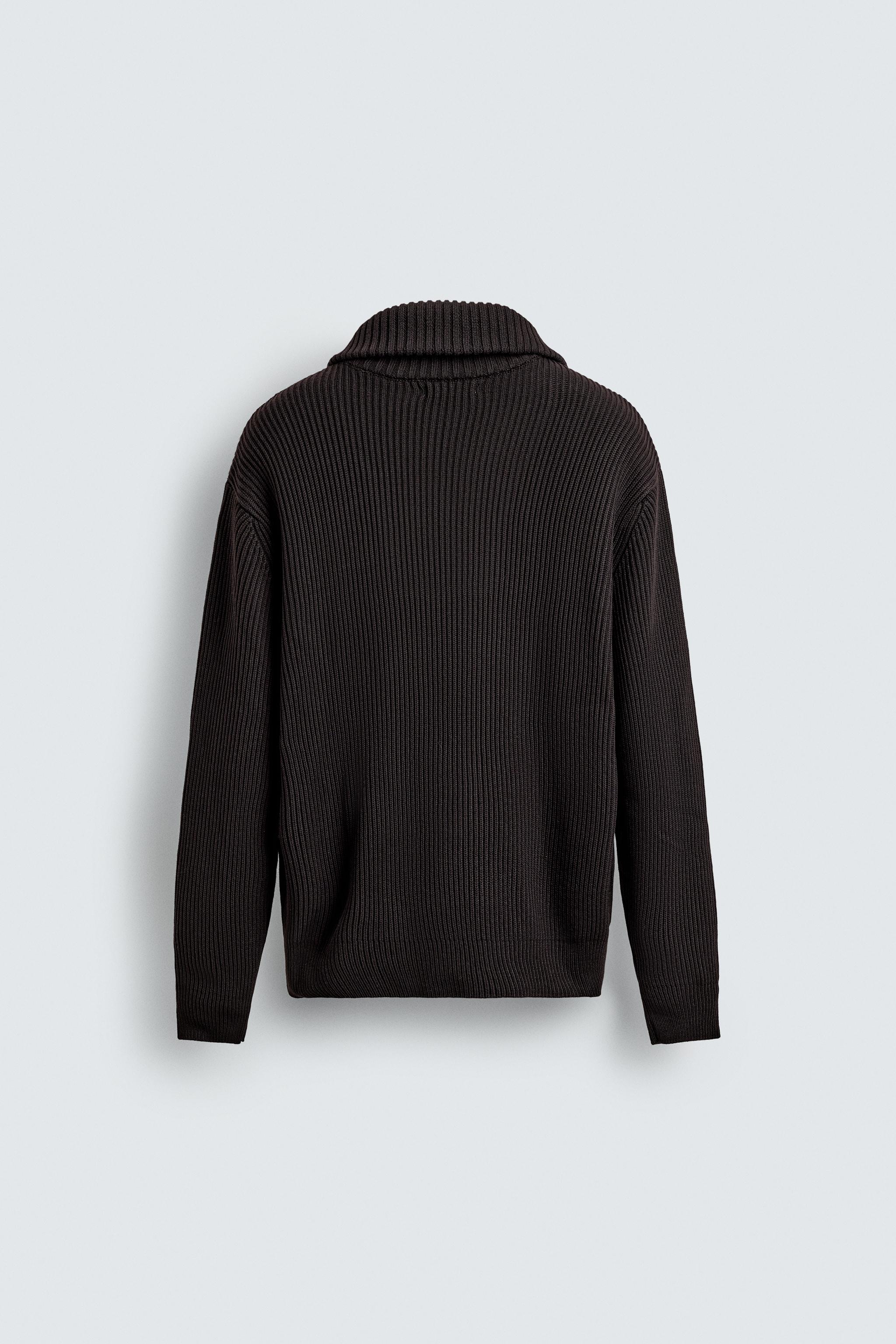 PURL KNIT QUARTER-ZIP JUMPER