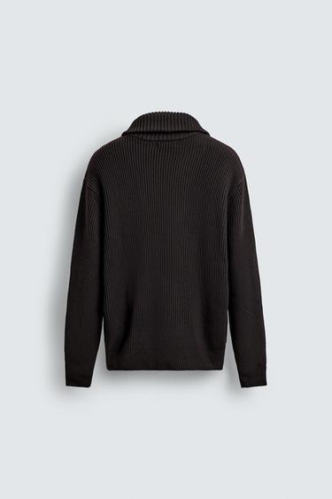 PURL KNIT QUARTER-ZIP JUMPER - Chocolate by Zara - Image 7
