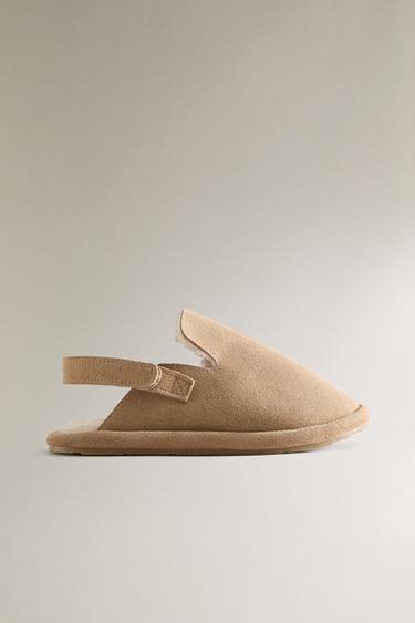 WARMER KINDERPANToffel AUS LEDER - Braun von Zara - Bild 0