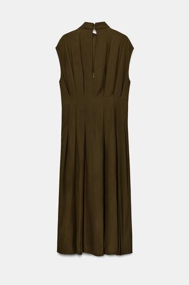 ROBE MI-LONGUE À NŒUDS ZW COLLECTION - Kaki de Zara - Image 5