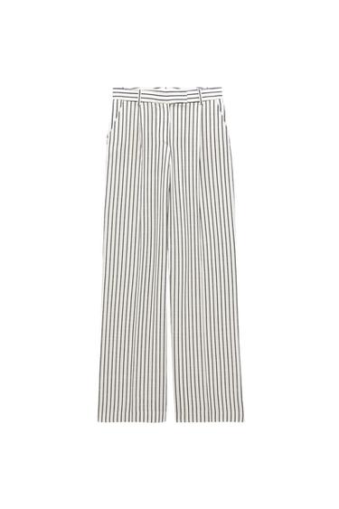 STRIPED WIDE LEG PANTS