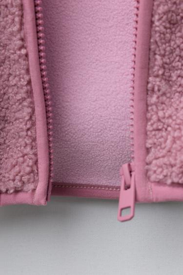 VESTE EFFET MOUTON À CAPUCHE - Rose de Zara - Image 7