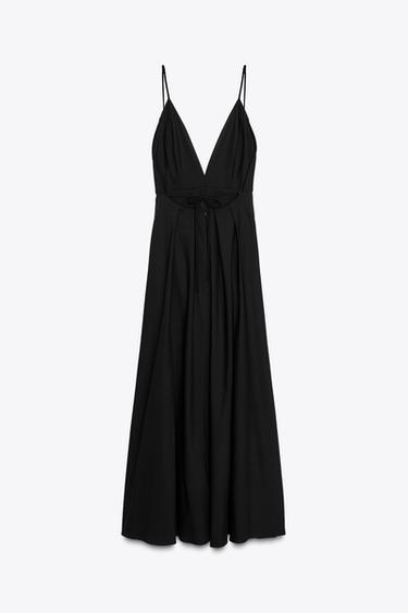ZW COLLECTION LONG DRESS WITH TIES - Black by Zara - Image 6