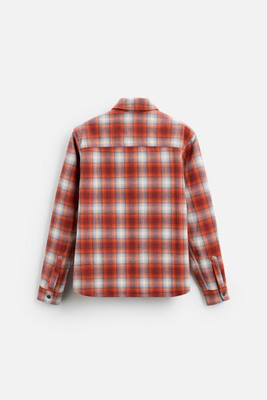 CHEMISE RELAXED FIT À CARREAUX - Rouge de Zara - Image 6