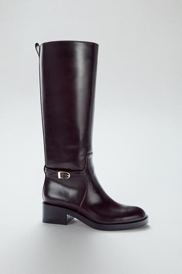 BOTA HÍPICA TACÓN - Marrón de Zara