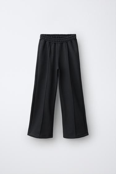 PANTALÓN WIDE LEG NERVIO - Gris de Zara