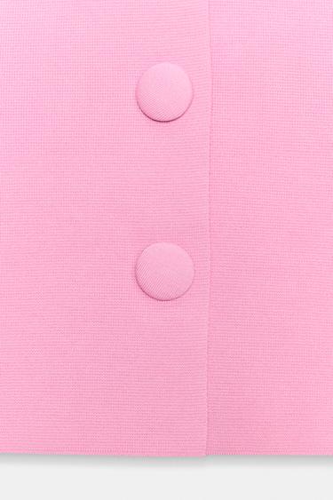 CARDIGAN WITH COVERED BUTTON - Pink by Zara - Image 6
