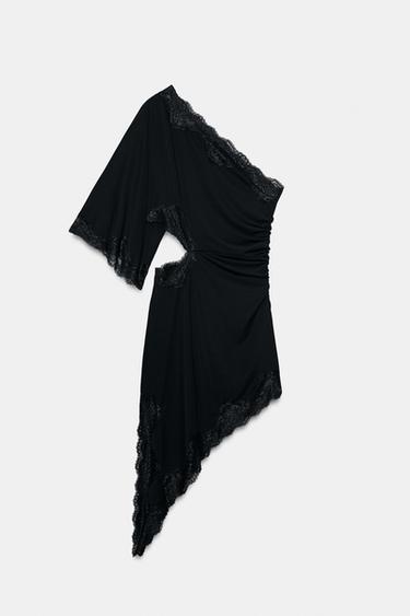 CUT-OUT LACE DRESS - Black by Zara - Image 5