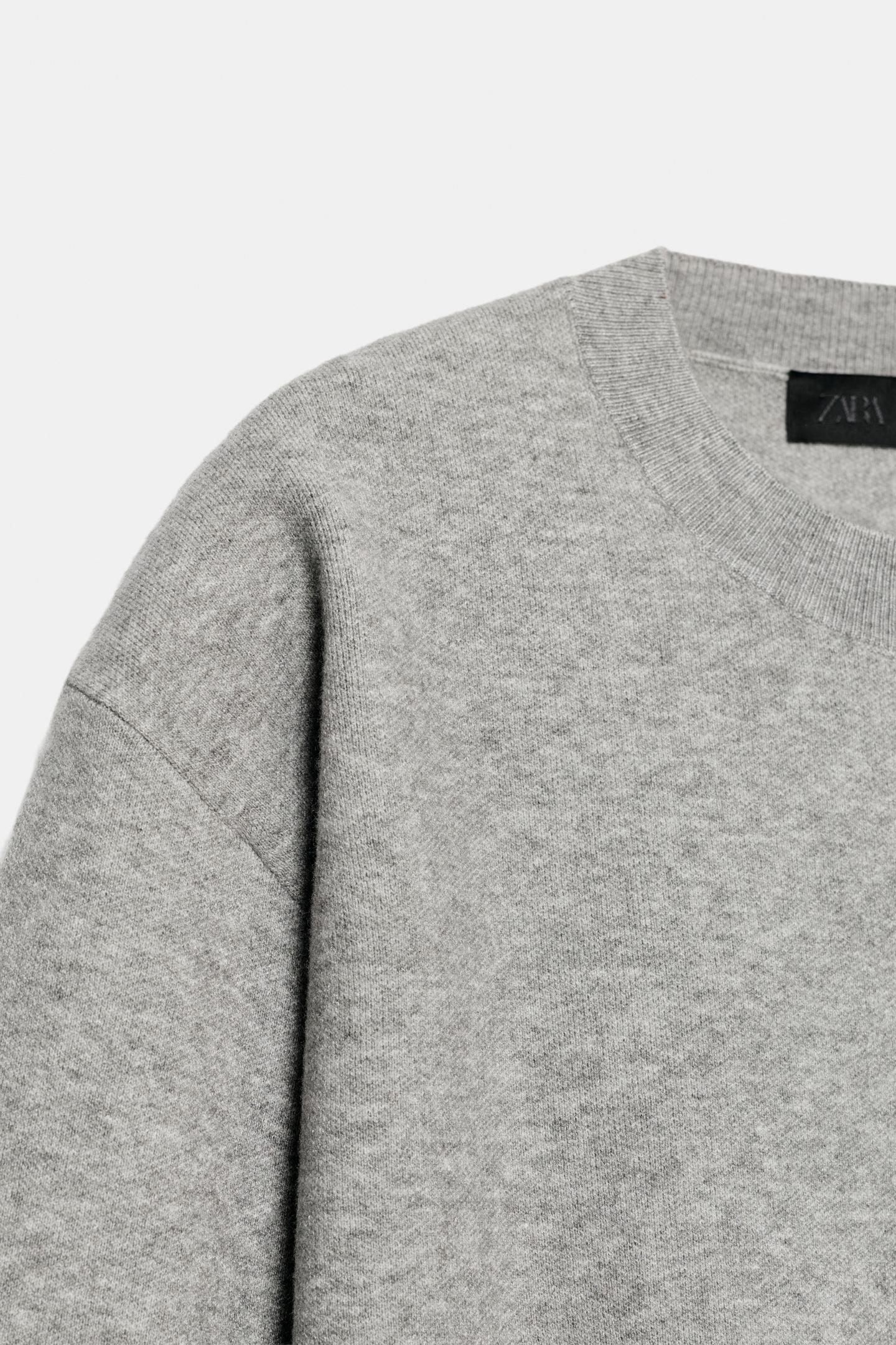 Женский свитер Zara Shoulder Pad Knit Jumper, цвет: Серый — фото 8