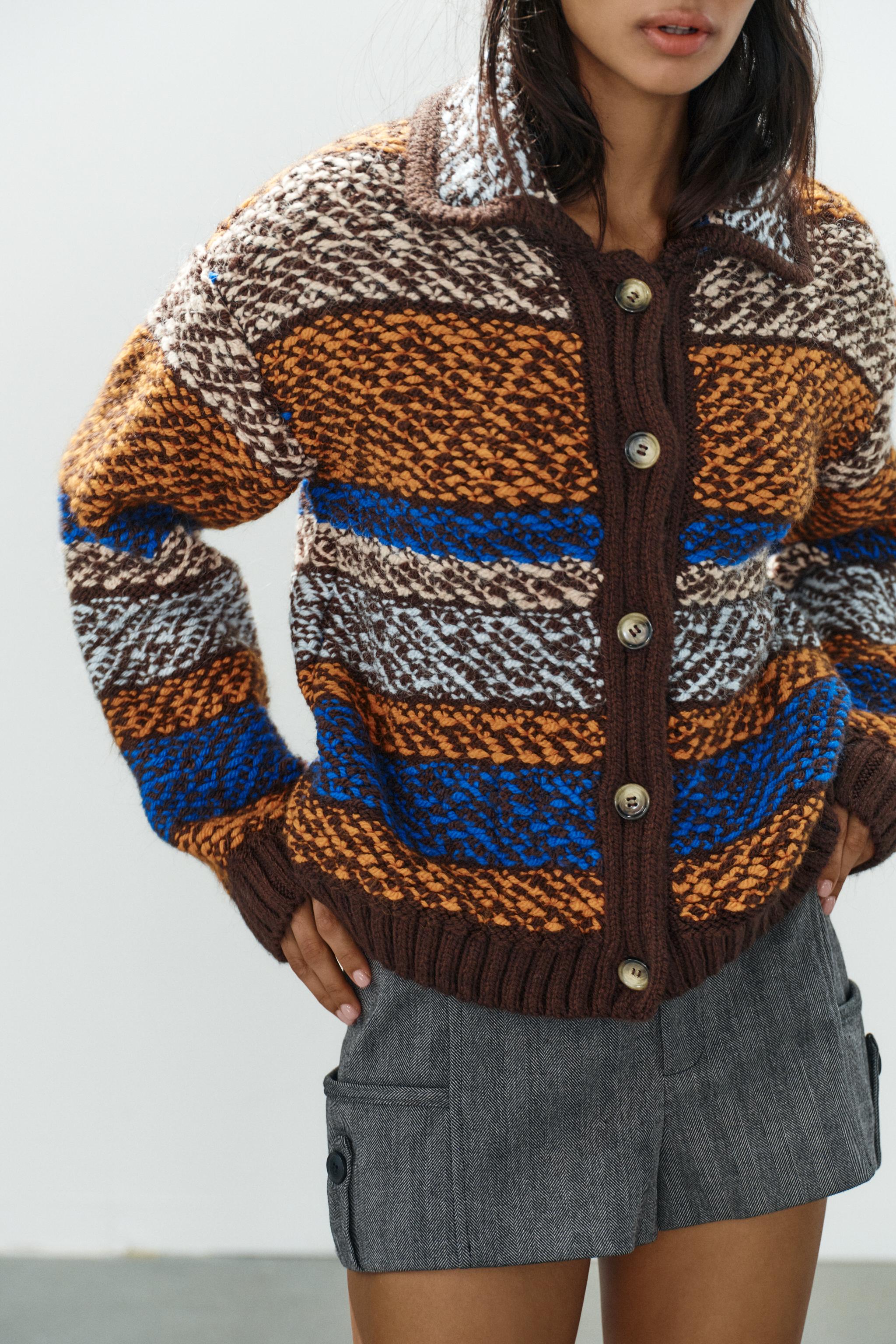 Reversible Jacquard Cardigan by Zara