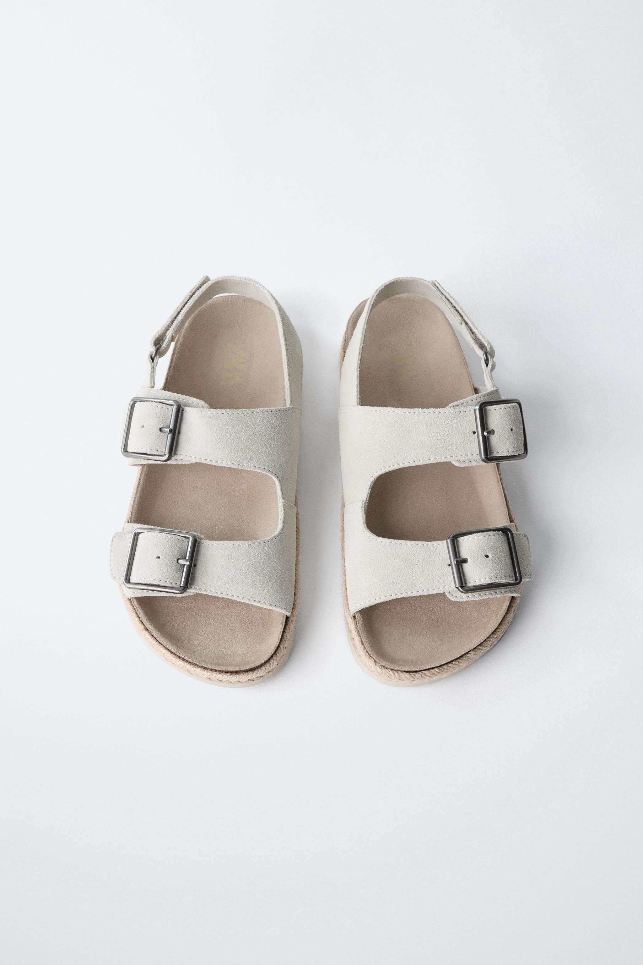 バックル付きレザーサンダル - エクリュ | ZARA Japan / 日本