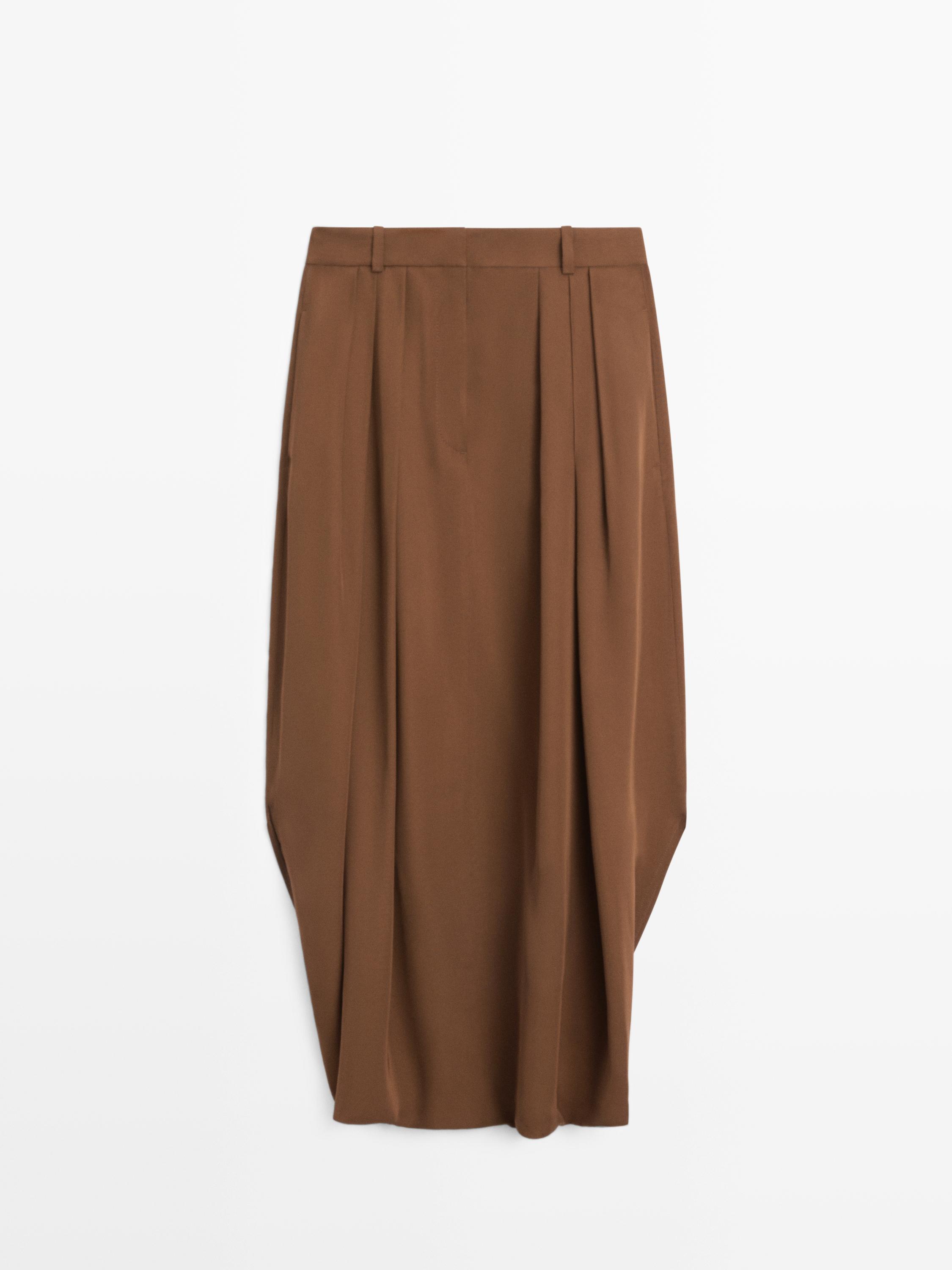 Flowing pleated skort — Champagne