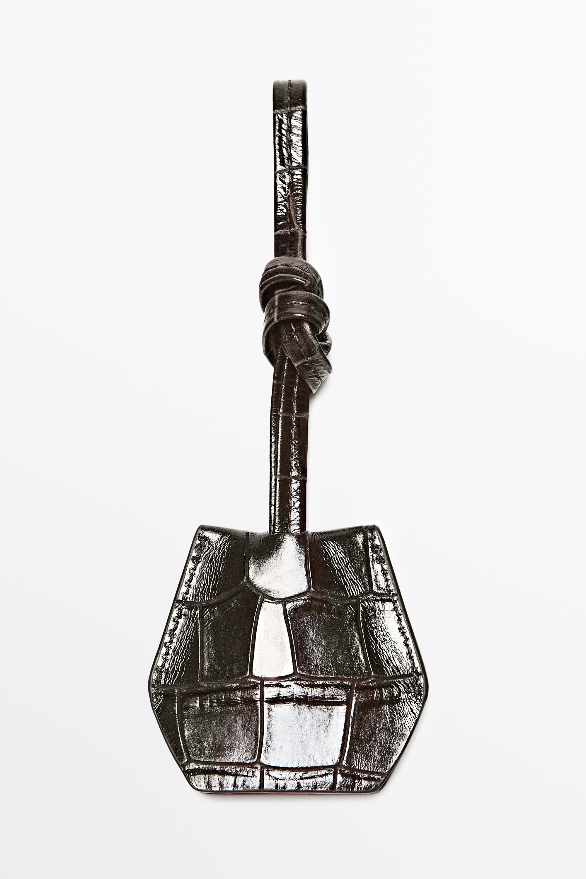 Croc-effect nappa leather keyring