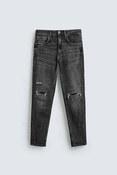 JEANS SKINNY FIT - Gris de Zara