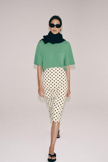 ZW COLLECTION POLKA DOT PENCIL SKIRT - Ecru / Black by Zara - Image 5