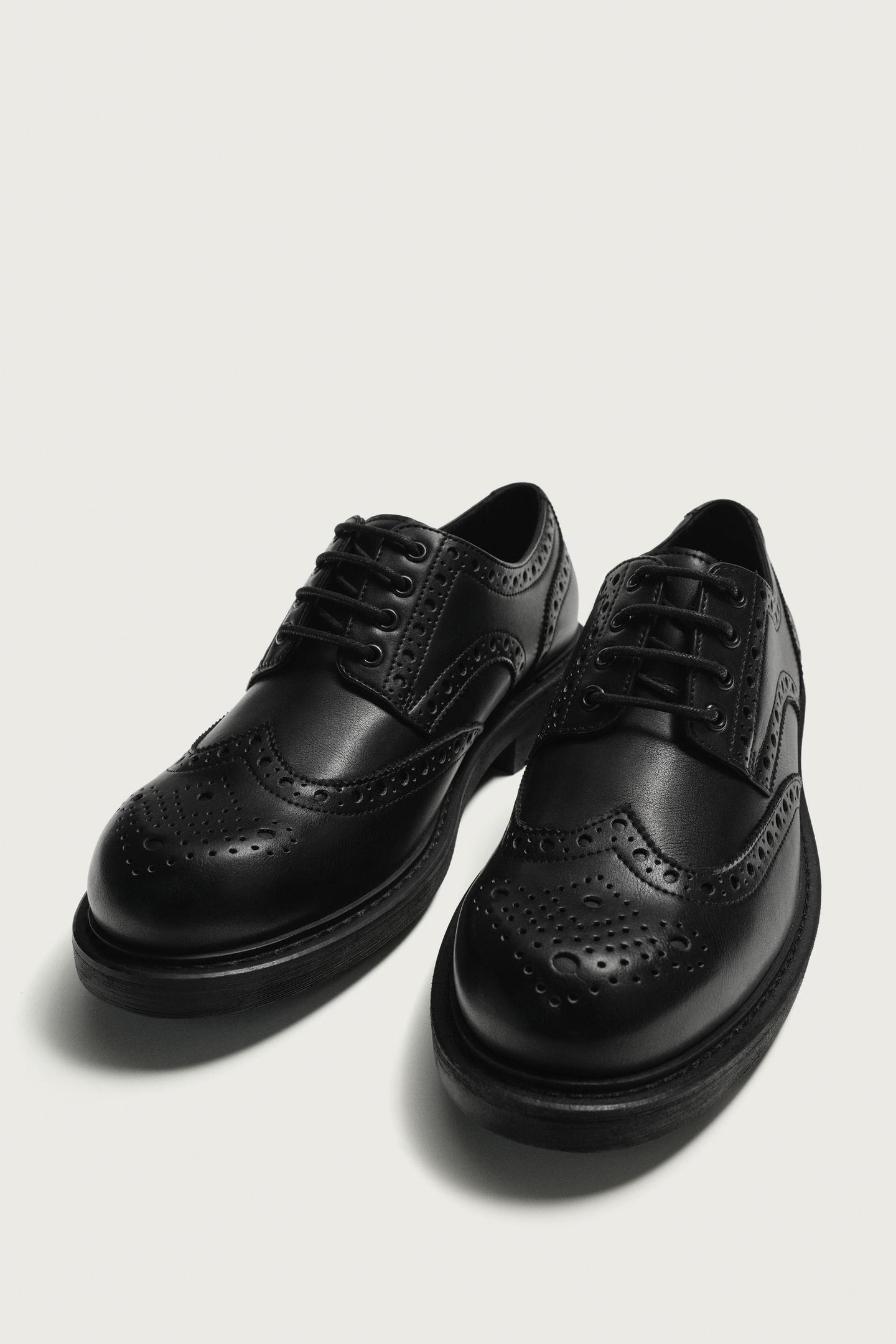 Мужские туфли Zara Dress Shoes, цвет: Чёрный — фото 5
