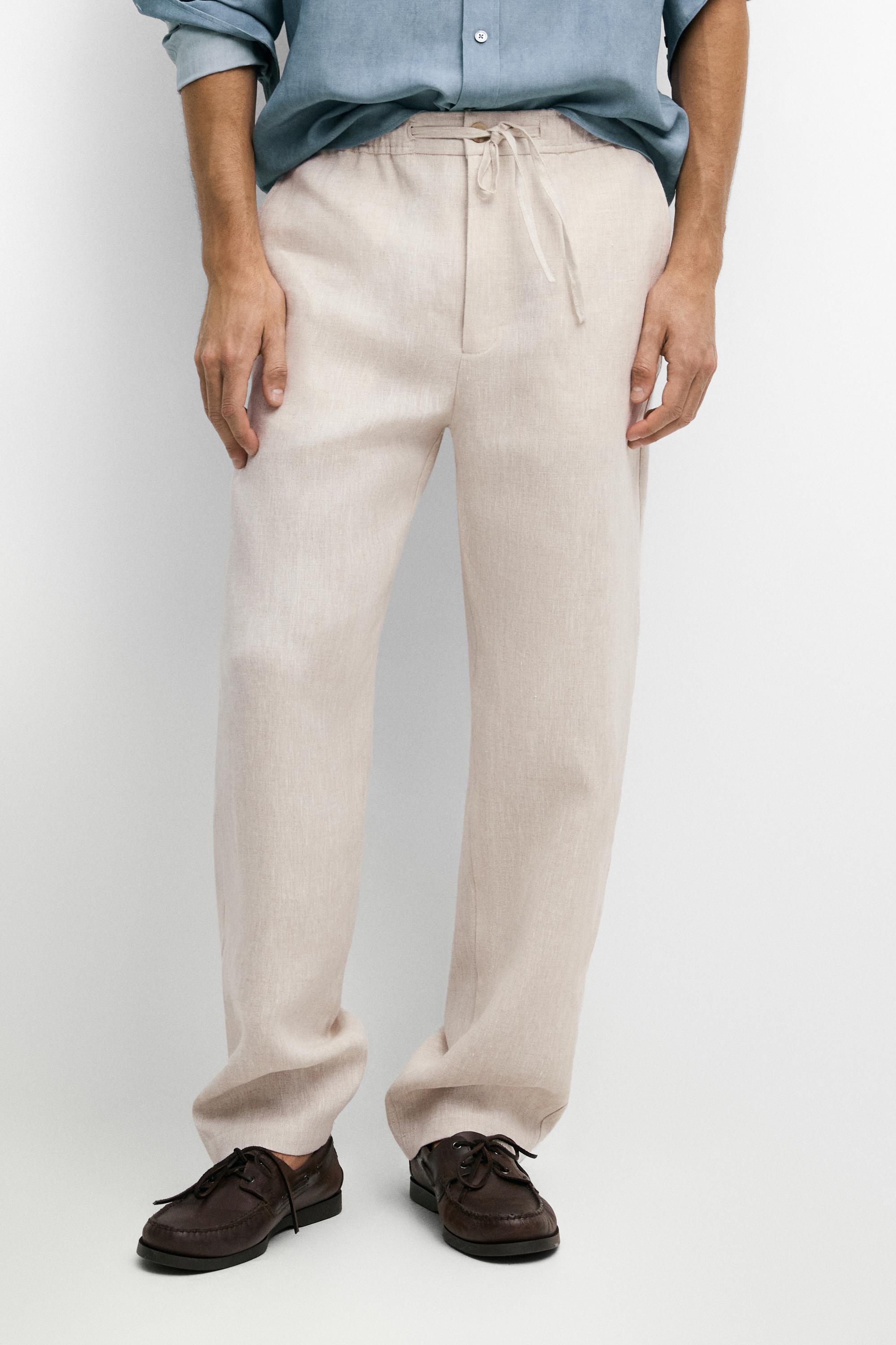 100% linen jogger fit pants