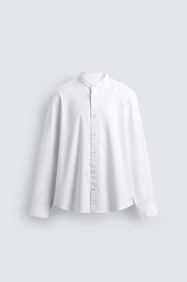 OXFORD SHIRT WITH STAND-UP COLLAR - White by Zara