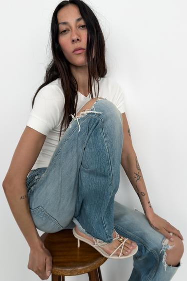 SANDALES À TALONS AVEC DÉCOR MÉTALLIQUE - Écru de Zara - Image 1