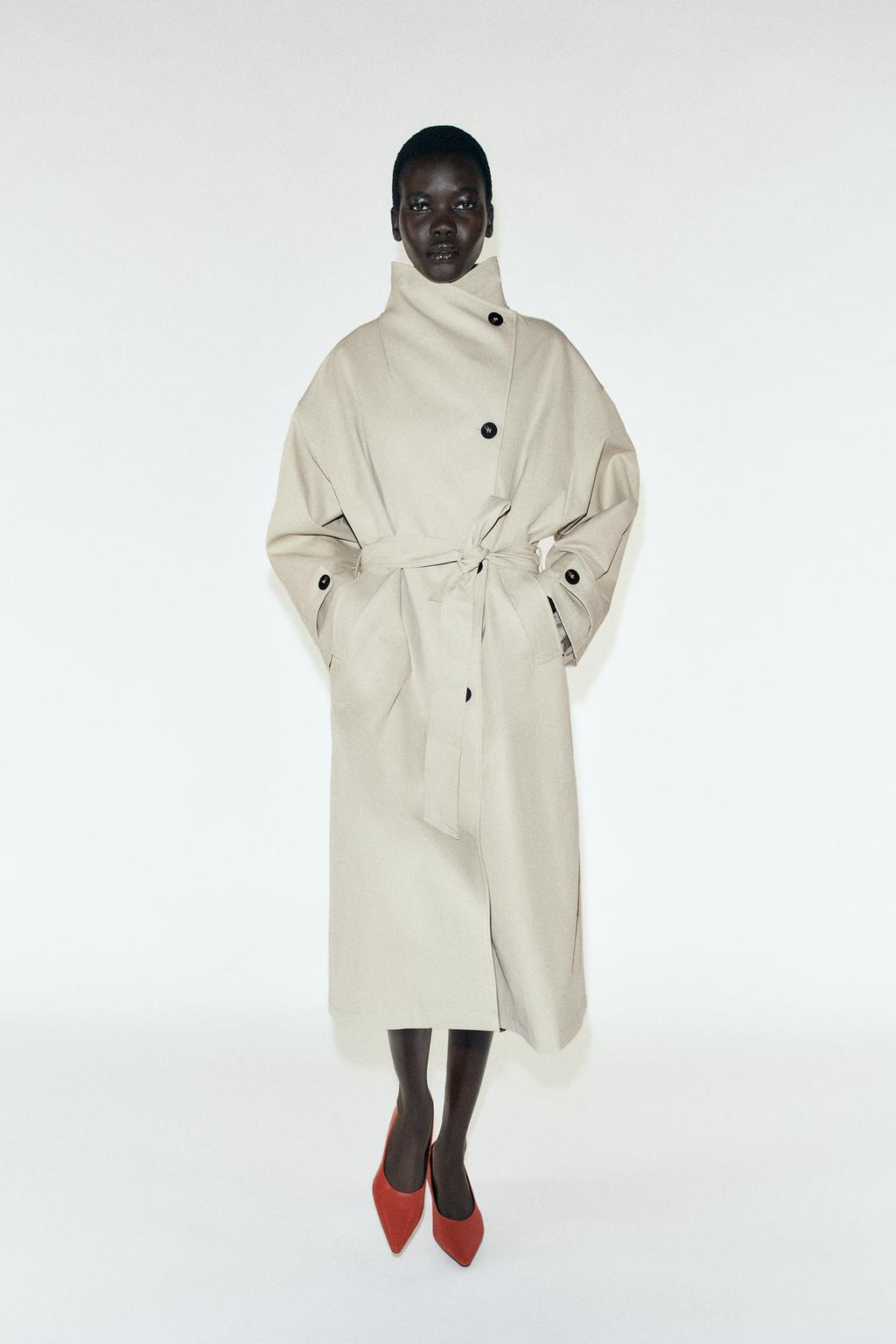 WATER-REPELLENT WIND-RESISTANT BELTED TRENCH COAT