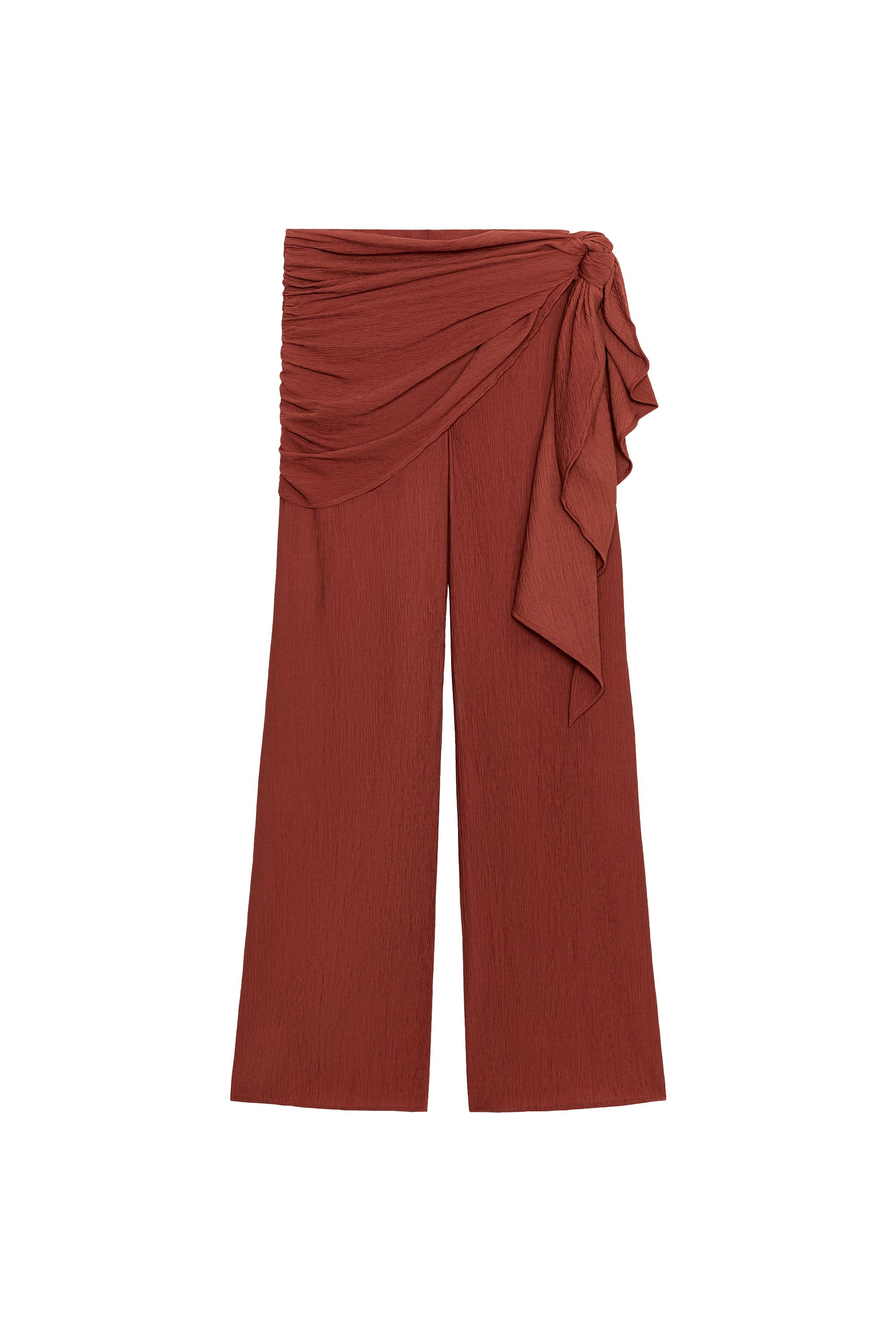 WIDE LEG SCARF PANTS - Terracotta | ZARA Canada