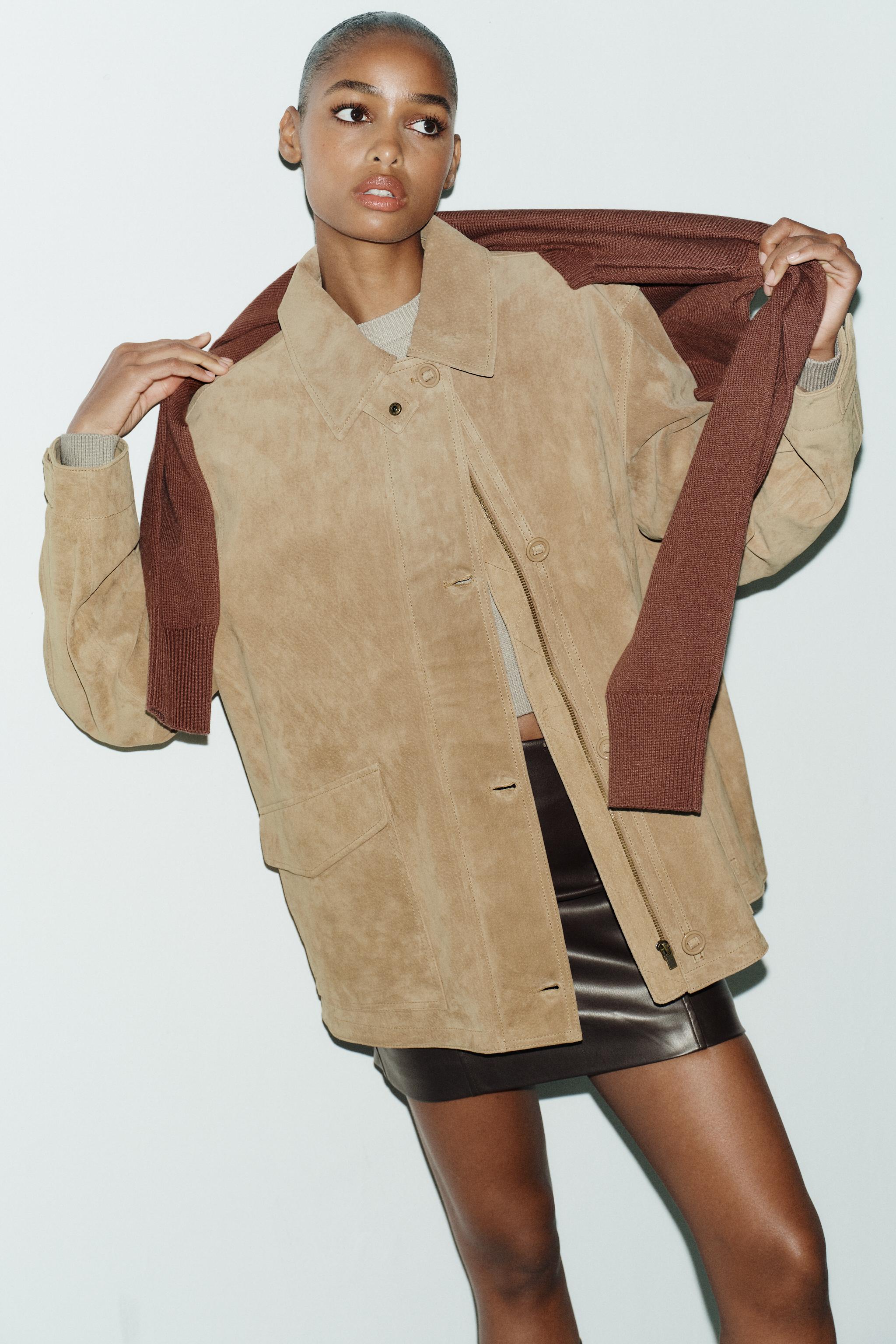 100% SUEDE LEATHER JACKET - Light sand | ZARA United States