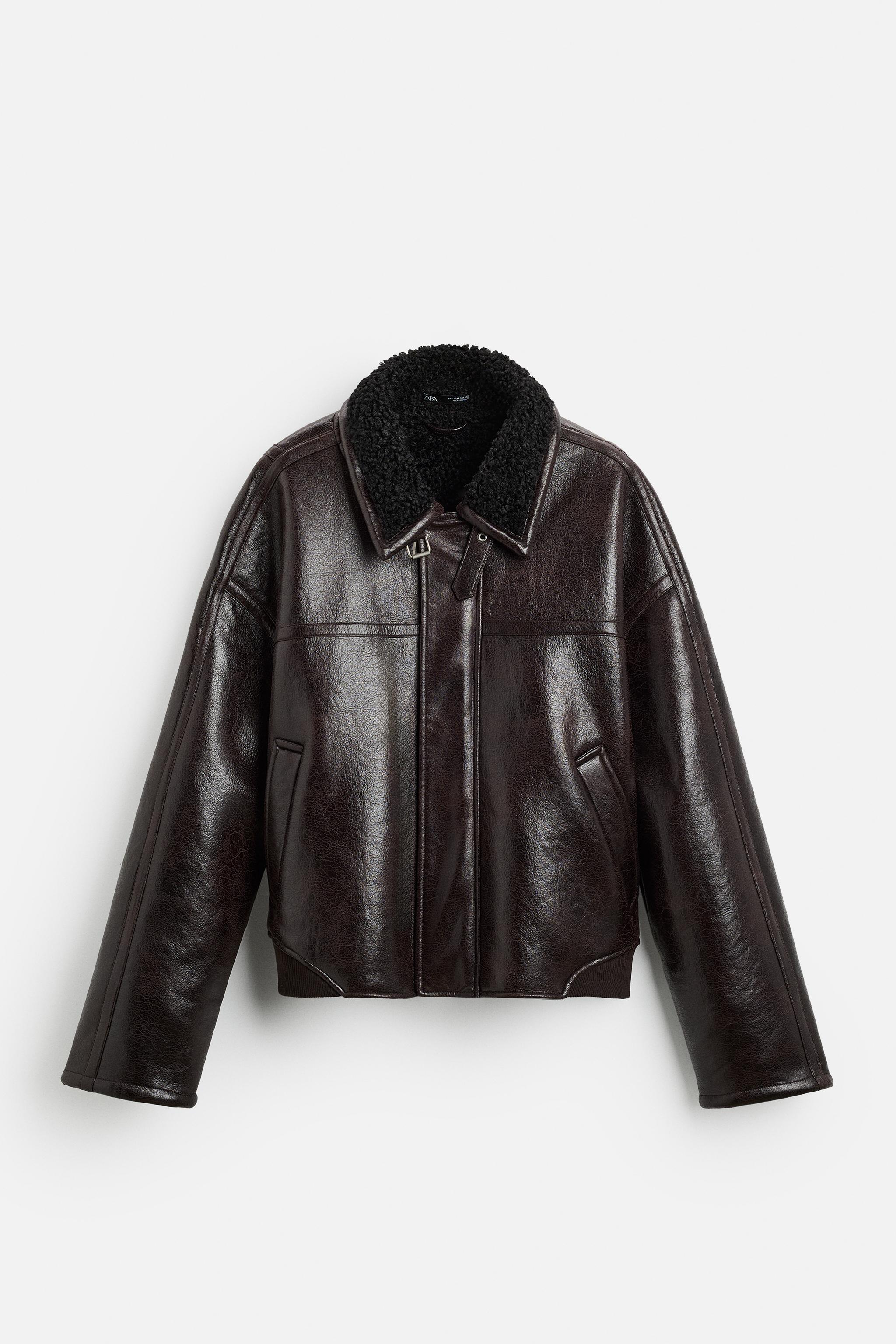 DOUBLE FACED FAUX LEATHER JACKET - Wine | ZARA United States