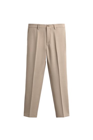 بنطلون بدلة بقصة ضيقة - رملي /فيجوريه by Zara